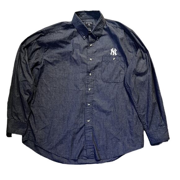 MLB Antigua Men's LG New York Yankees Long Sleeve Button Down Dress Shirt - Picture 1 of 4